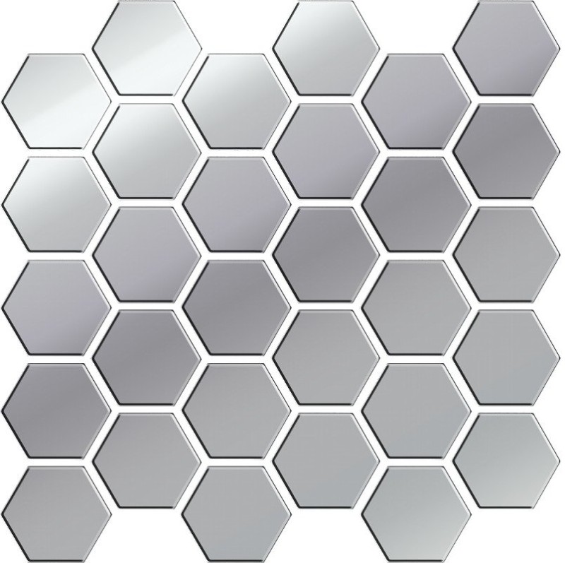 Dekor Mix Slate Platinum Glass Hexagon Mosaic 25,8x25 cm