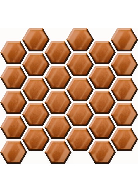 Dekor Cesaria Copper Glass Hexagon Glossy Mosaic 25x25,8 cm