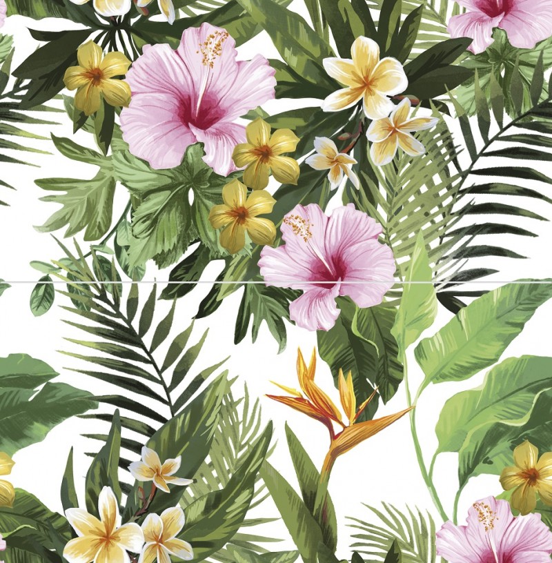 Dekor Tropical Flowers Rekt. 60x60 cm