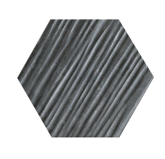 Dekor Dalmacia Hexagon Antracite Relief A7 15x13 cm