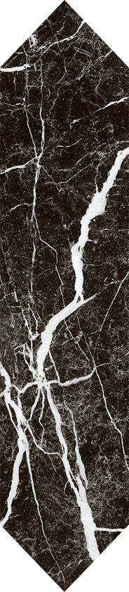 Listela Arctic Storm Nero Heksalong Lesk Černá 29,8x6,5 cm
