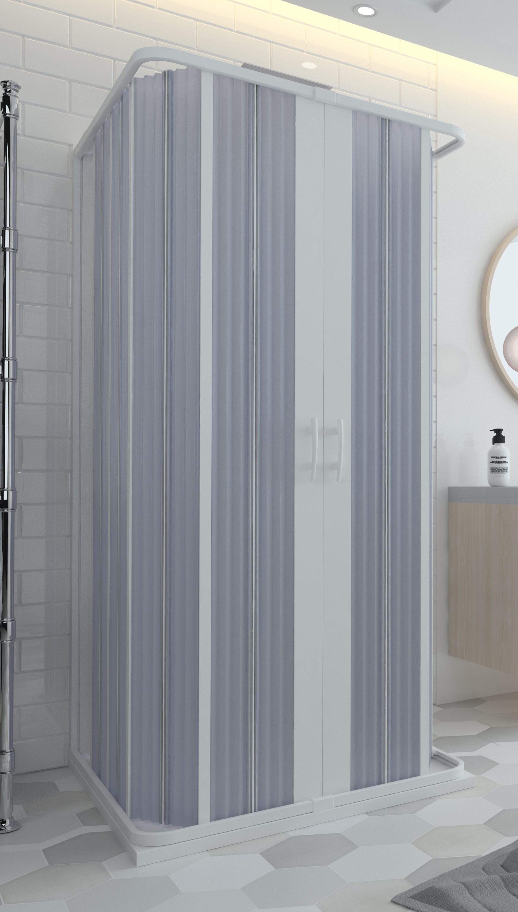 Sprchová zástěna FLEX - SATURNO NEW Rozměr A - 100 cm, Rozměr B - 100 cm, Rozměr C - 185 cm, Typ otvírání -   Zavírání do středu