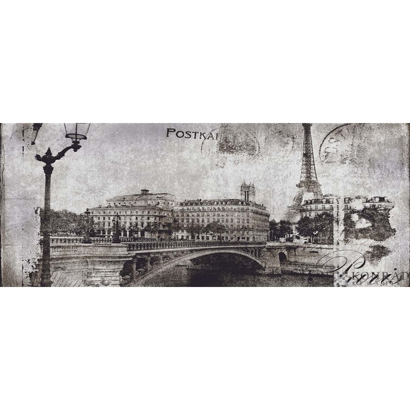 Dekor Treviso Postcard Grey 1 Sklo 50x20 cm