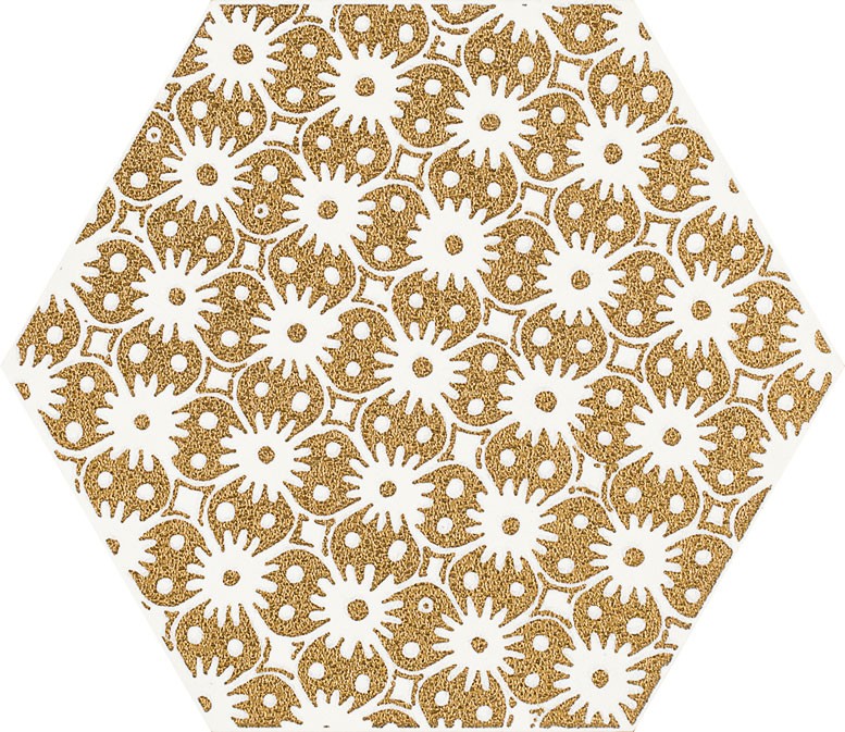 Dlažba Dekor Shiny Lines Gold D Heksagon 19,8x17,1 cm