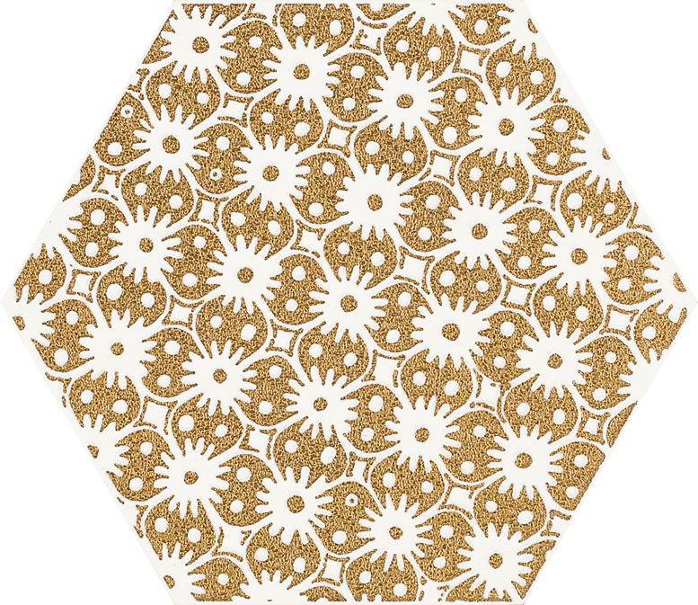 Dlažba Dekor Shiny Lines Gold D Heksagon 19,8x17,1 cm