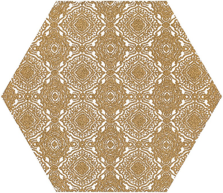 Dlažba Dekor Shiny Lines Gold E Heksagon 19,8x17,1 cm