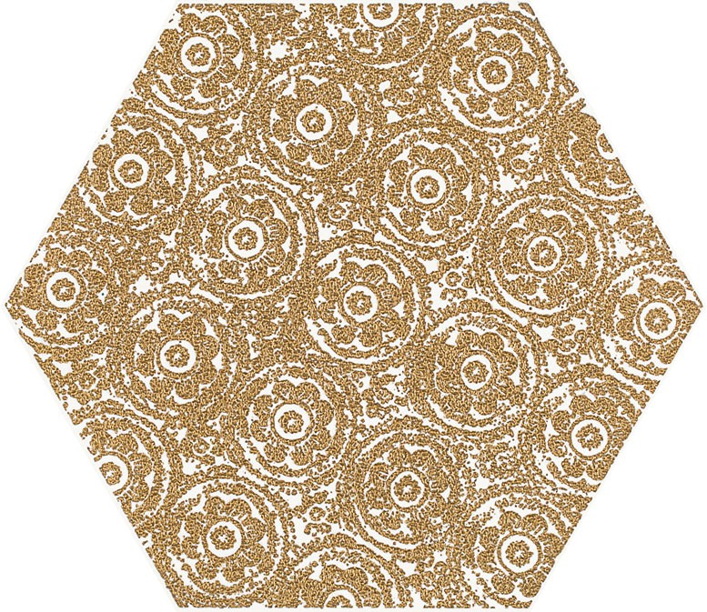 Dlažba Dekor Shiny Lines Gold F Heksagon 19,8x17,1 cm