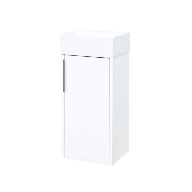Vigo, koupelnová skříňka s keramickým umývátkem, 33 cm, bílá, dub Riviera