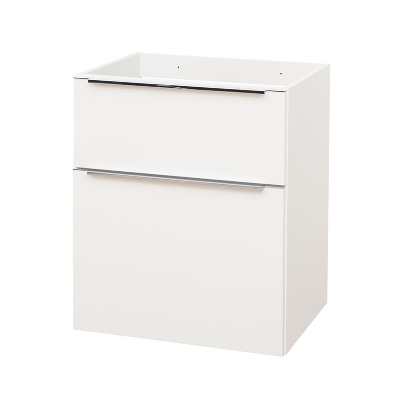 Mailo, koupelnová skříňka, bílá, dub, antracit, 2 zásuvky, 610x580x458 mm