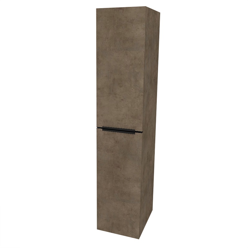 Mailo, koupelnová skříňka vysoká 170 cm, černé madlo, Multidecor, Chromix stříbrný