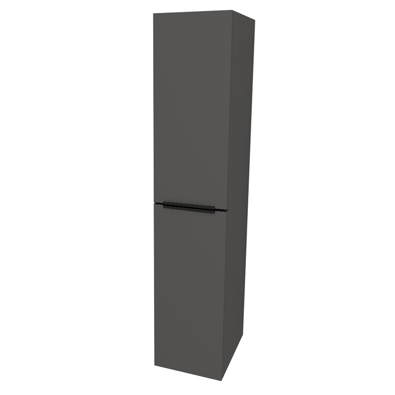 Mailo, koupelnová skříňka vysoká 170 cm, černé madlo, Multidecor, Dub Bardolino