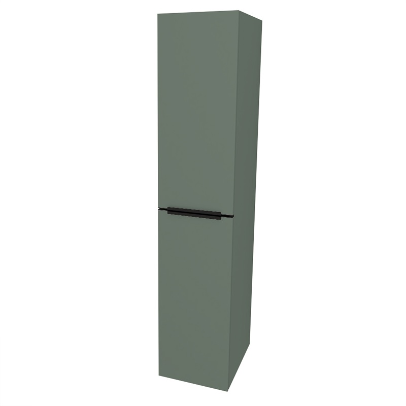 Mailo, koupelnová skříňka vysoká 170 cm, černé madlo, Multidecor, Beton tmavě šedý