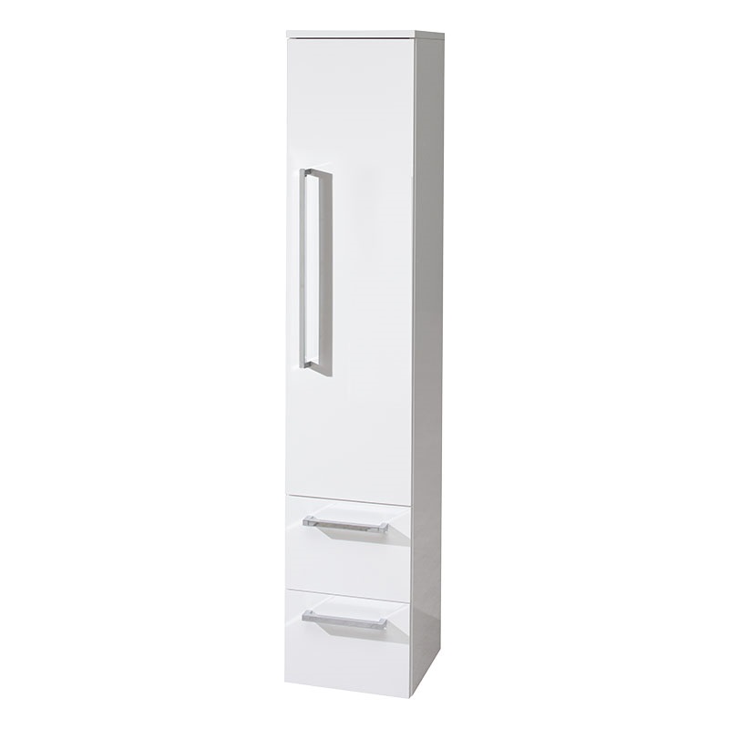 Bino, koupelnová skříňka vysoká 163 cm, pravé otevírání, bílá, bílá/dub