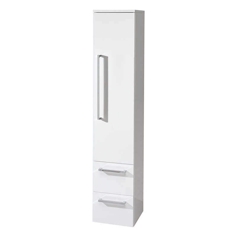 Bino, koupelnová skříňka vysoká 163 cm, pravé otevírání, bílá, bílá/dub