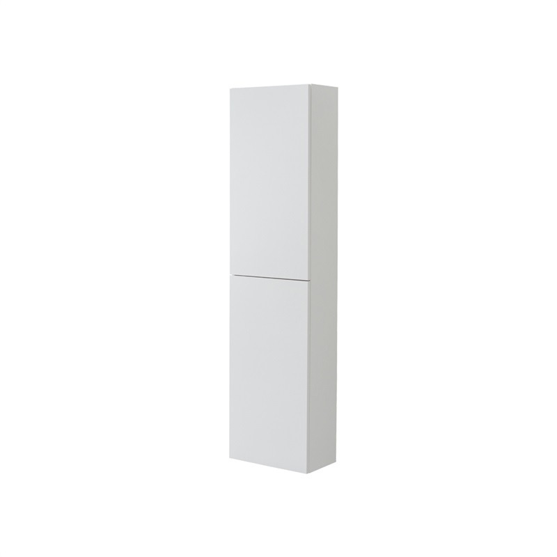Aira, koupelnová skříňka, vysoká, levé otevírání, bílá, dub, šedá, levá, 400x1570x220 mm