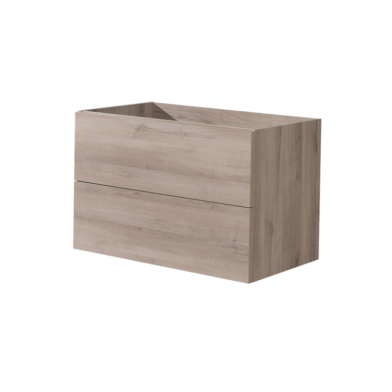 Aira desk, koupelnová skříňka, bílá, dub, šedá, 2 zásuvky, 80 cm