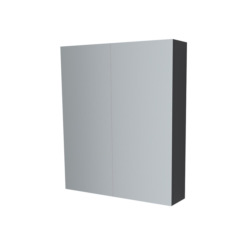 Koupelnová skříňka zrcadlová 80 cm, galerka, 2 x dvířka, Multidecor, Beton tmavě šedý