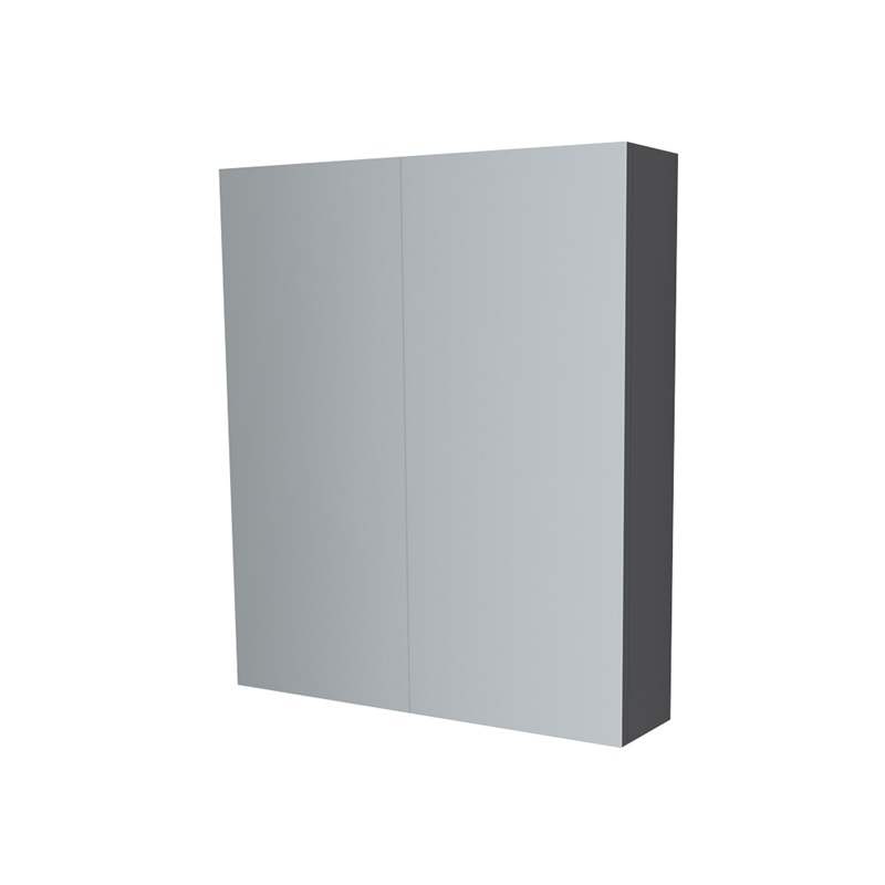 Koupelnová skříňka zrcadlová 80 cm, galerka, 2 x dvířka, Multidecor, Beton tmavě šedý