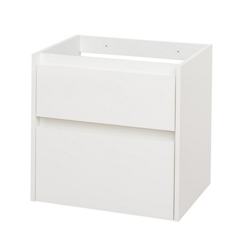 Opto, koupelnová skříňka, bílá/dub, 2 zásuvky, 610x580x458 mm