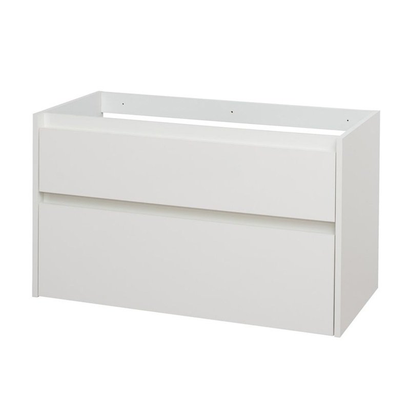 Opto, koupelnová skříňka, bílá/dub, 2 zásuvky, 1010x580x458 mm