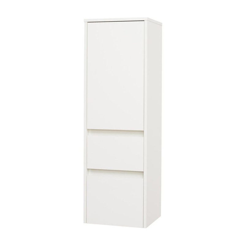 Opto, koupelnová skříňka, vysoká, levé otevírání, bílá, dub, bílá/dub, černá, 400x1250x360 mm
