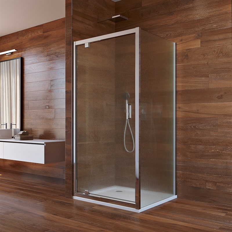 Sprchový kout, Lima, čtverec, 100x100x190 cm, chrom ALU, sklo Čiré, dveře pivotové