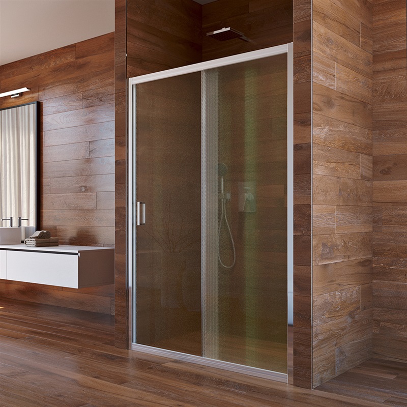 Sprchové dveře, Lima, dvoudílné, zasunovací, 120x190 cm, chrom ALU, sklo Čiré