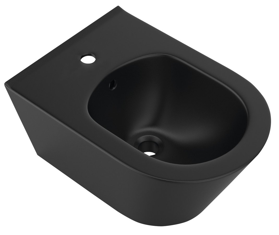 Černý Bidet Závěsný 35,5x53 cm